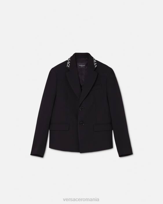 negru blazer cu logo Versace copii îmbrăcăminte 40L62105