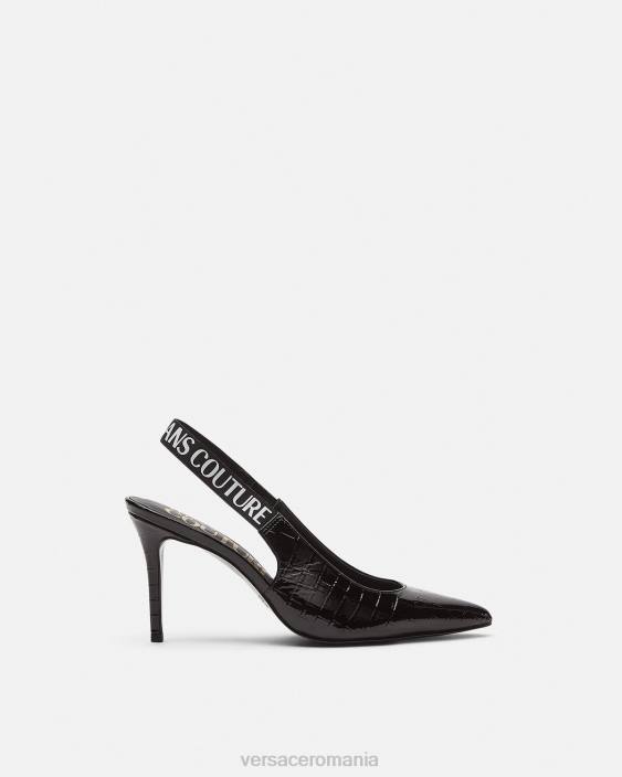 negru pantofi cu slingback cu logo Versace femei pantof 40L62307