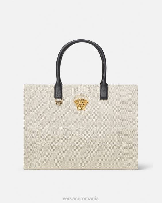 bej geantă tote mare la medusa Versace femei saci 40L6340