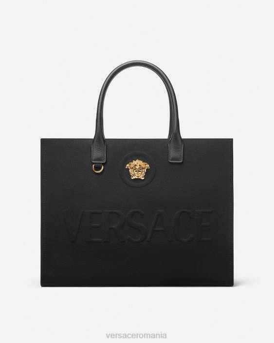 negru geantă tote mare la medusa Versace femei saci 40L6341